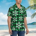 thumbnail image 5 of Easygdp Christmas Pattern At Buffalo Plaid Men's Hawaiian Shirts Print Lapel Short Sleeve for Beach, vacation, party, casual occasions - X-Large, 5 of 9