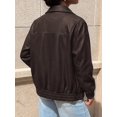 thumbnail image 5 of BTFBM Faux Leather Jacket Women Fall Clothes Long Sleeve, Bomber Jackets, Snaps, Pockets, Oversized, Zip Up Motorcycle Outerwear, Airport, Going Out Outfits, Winter Coat, 5 of 9