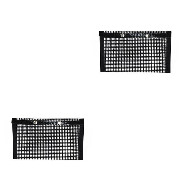 Billuyoard Bolsa de malla antiadherente para barbacoa, parrilla antiadherente para barbacoa, resistente a altas temperaturas, herramienta de negro 14x22cm 2Conjunto