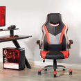 thumbnail image 3 of Chaise de Jeu Uplink en Simili Cuir Multicolore avec Accents Rouges, 3 of 12