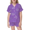 thumbnail image 1 of Satin Pajama Set For Girls Featuring Elegant Ocean Bow Print Design Ideal For Daily Relaxation And Cozy Bedtime Wear, 1 of 3