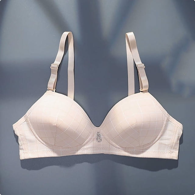LOVZFMLL Soutiens-Gorge pour Femmes Lingerie Étudiante Fille Rassemblée Mince Sans Armature Soutien-Gorge Fille Beige G