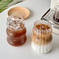 thumbnail image 5 of Taza de cristal Ins, vaso resistente al calor, vajilla transparente para té, jugo, leche, café, vasos de agua para el hogar, taza a rayas de 410/650/530ml, 5 of 5