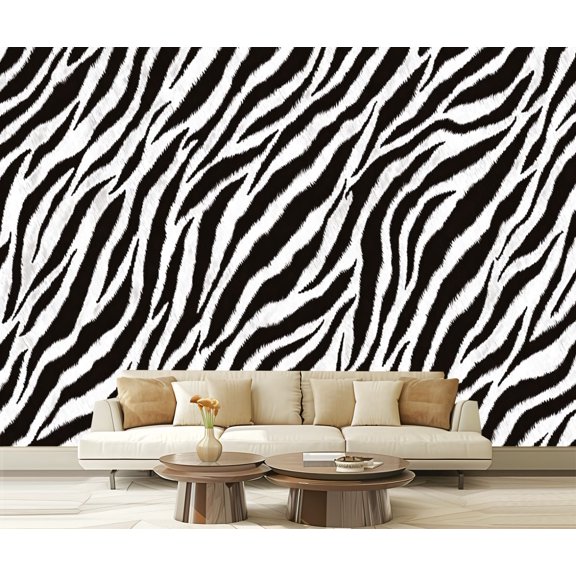 Peel and Stick Wallpaper zebra skin texture seamless zebra Stripes Seamless skin Modern Art Wall Mural Decor Self Adhesive and Removable 69in x 98in