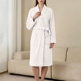 thumbnail image 6 of SELONE Fluffy Bathrobes for Women Coral Fleece Robe Lace up Long Sleeve Sleepwear with Pockets Spa Shower Housecoat, 6 of 8