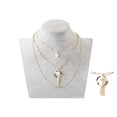 thumbnail image 2 of Fiaya Women Ladies Fashion Multilayer Geometric Stitching Pearl Letter Necklace (B), 2 of 2