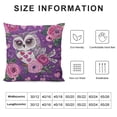 thumbnail image 5 of Qinduosi Pillow Covers Little Cute Owl and Flowers Pillow Cover Purple Pillowcover Soft Double Side Print Sofa Linen Square Throw Pillowcovers inch for Girls Friends Women, 5 of 5