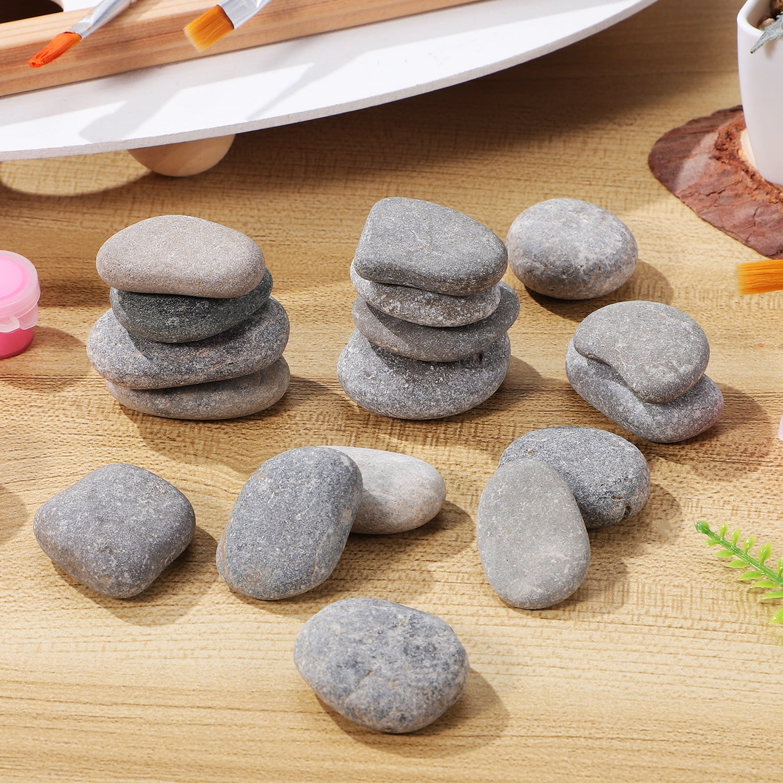 Nestingho 20Pcs Pebbles for Painting Small Natural River Rocks DIY Drawing Rocks River Stones