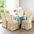 thumbnail image 2 of Subrtex 2/4PCS Dining Room Chair Covers Slipcovers with Skirt Jacquard Chair Slipcovers Furniture Protector,Set of 2,Khaki, 2 of 5