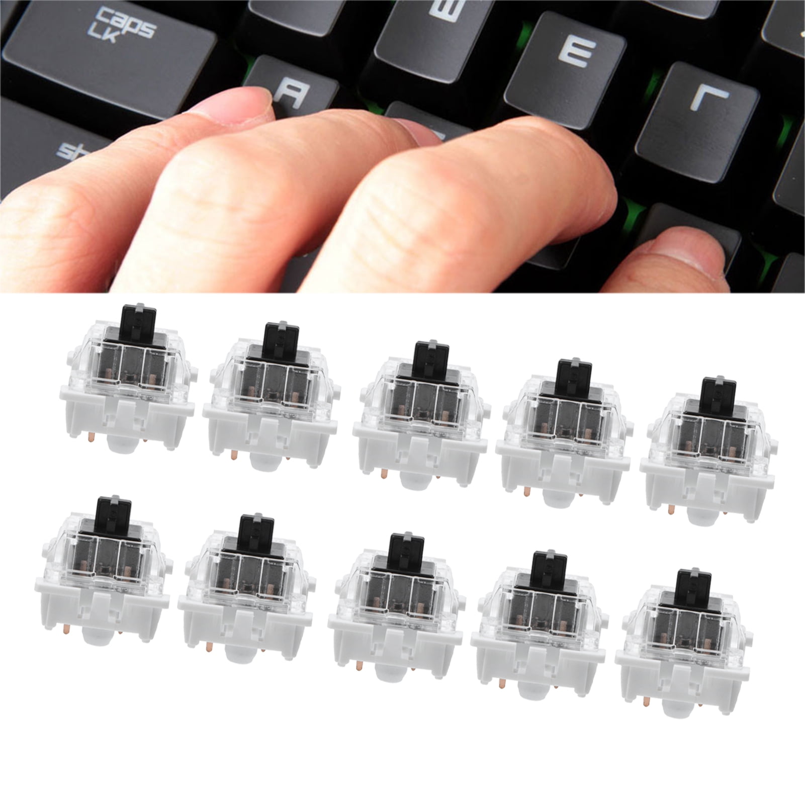 10 PCs Mechanical Keyboard Switch Plate Mounted Black Switch Plate