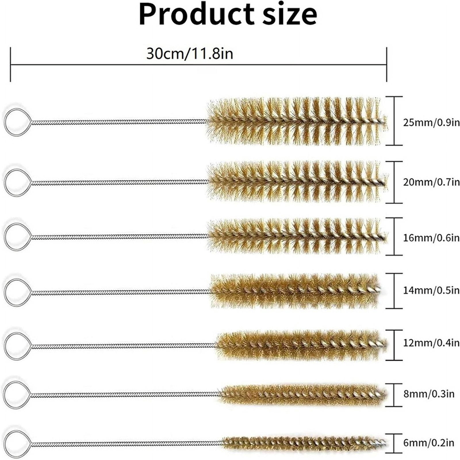 14Pcs Brass Wire Tube Brushes Bottle Brush Set,Wire Brushes for Cleaning,Wire Pipe Cleaner Bore Brush Cleaning