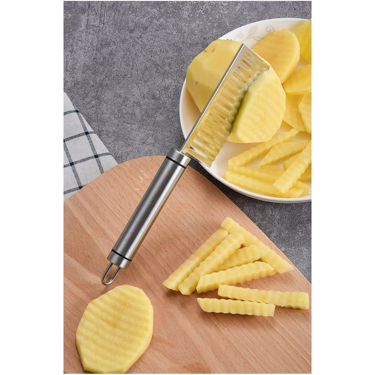 1pc Stainless Steel Crinkle Cut Tool, Multifunctional Wavy Chopper For  Veggies Potato Carrots Butter Lettuce, Kitchen Tool, Kitchen Gadgets
