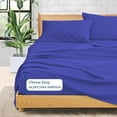 thumbnail image 4 of Olympic Queen Size Sheet Set, 600 Thread Count, 100% Pima Cotton – Soft & Durable Bedding Deep 14-16 Inch Mattresses, Soft & Durable Bedding Olympic-Queen Size (Stripe, Royal Blue), 4 of 5