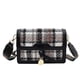 thumbnail image 1 of Bolso bandolera pequeño para mujer, nuevo bolso bandolera de poliéster de moda, bolso de punto a cuadros, negro, 1 of 6