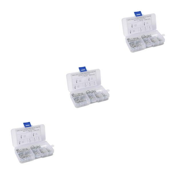 Riwesomey 100PCS Heavey Duty Zinc Plated Hair Pin Cotter R Clip Pin Hitch Tractor Lawn Mpver y caja de almacenamiento Type1 NO1 Riwesomey CBP435538