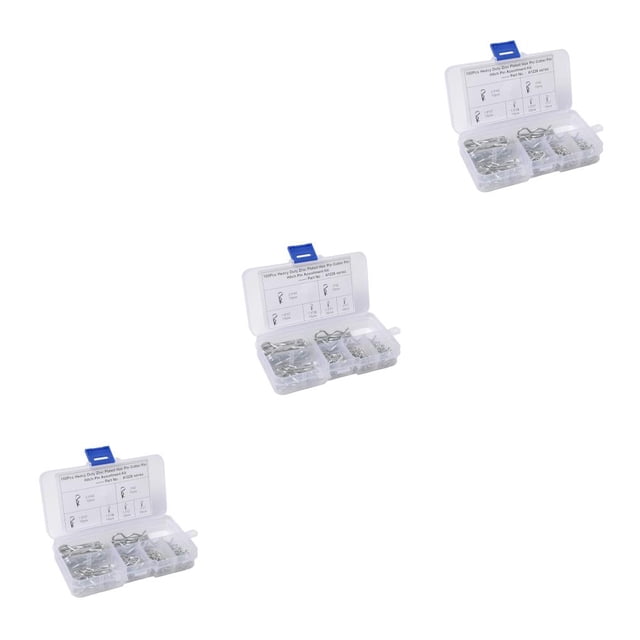 sweethay 100PCS Heavey Duty Zinc Plated Hair Pin Cotter R Clip Pin Hitch Tractor Lawn Mpver y caja de almacenamiento Type1 NO1 sweethay CBP435538