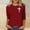 A825 Red, variant on T-Shirt for Women Crewneck Three Quarter Sleeve Vintage Loose Fit Artistic Cross Graphic Print Soft Lightweight Daily Apparel