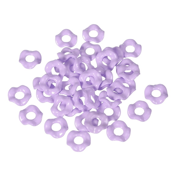 30 Pcs Wavy Spacers for Beaded Pens, Acrylic Flower Beads Colorful Wave Spacer Focal Bead for DIY Jewelry, Purple