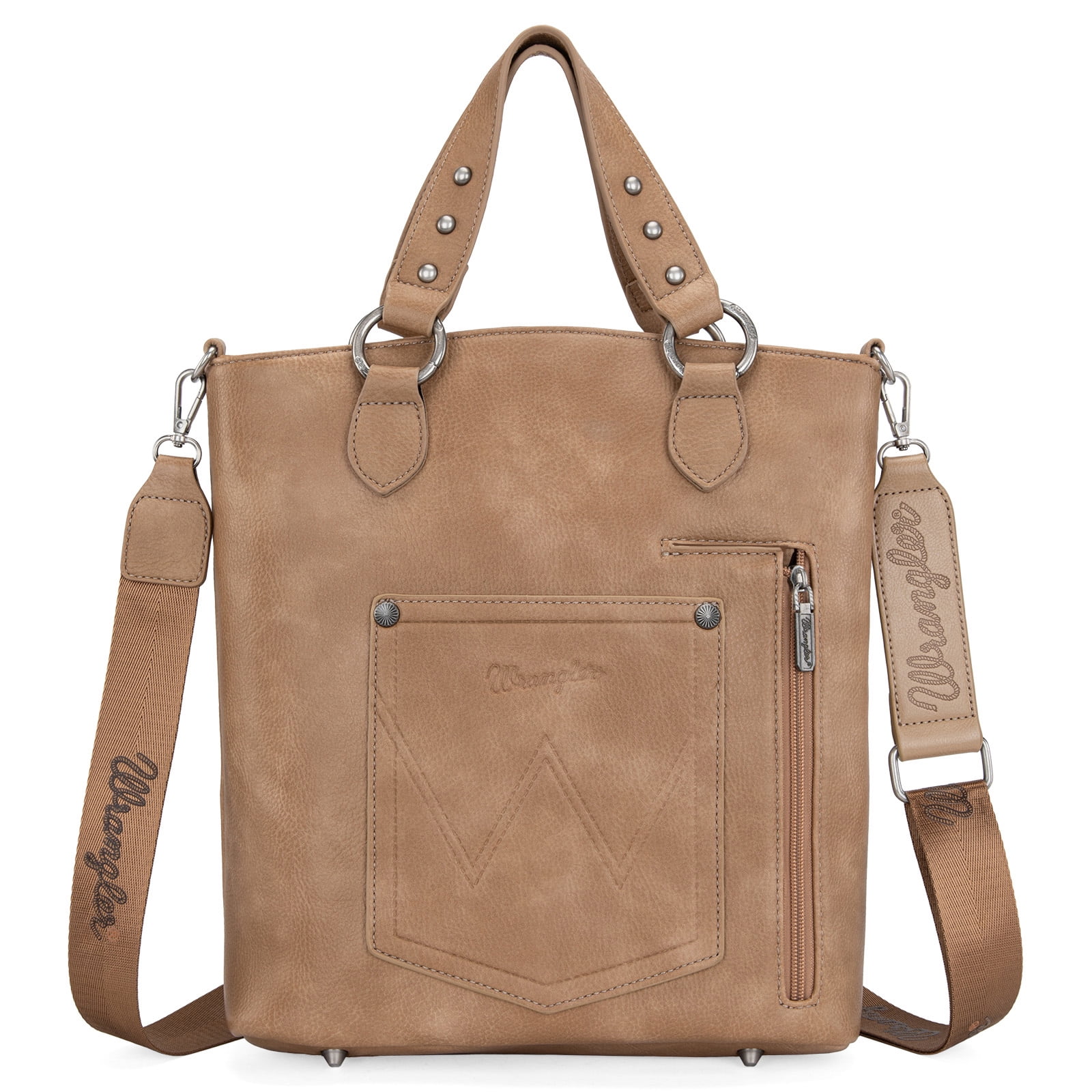 Wrangler Tote Bag for Women Large Crossbody Purses Western Designer Handbags, Khaki