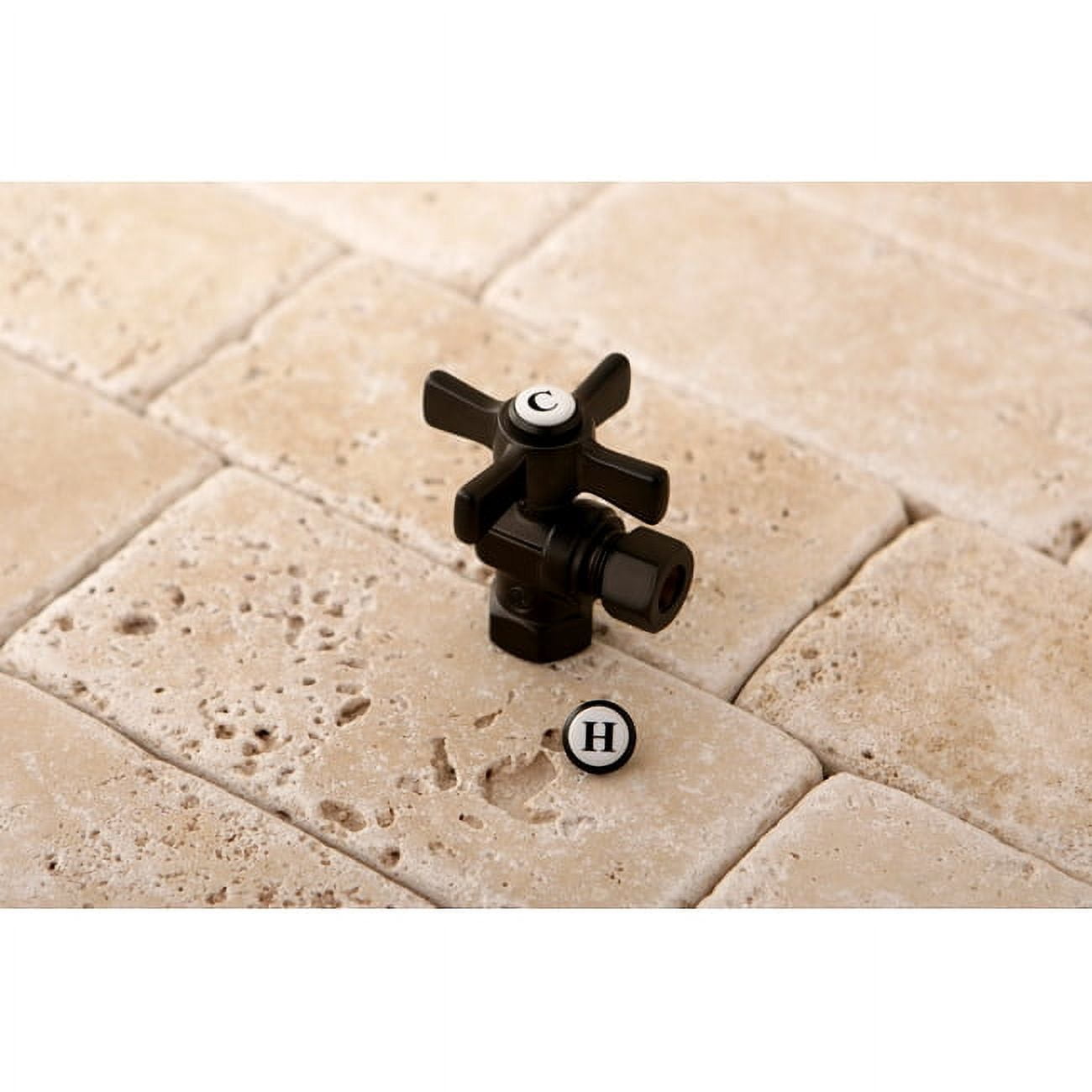 Kingston Brass CC33101 3/8" FIP x 3/8" OD Comp Quarter-Turn Angle Stop Valve, Polished Chrome
