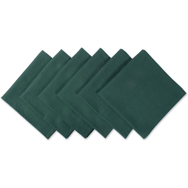 DII Solid Napkin Set Collection, 20x20, Dark Green, 6 Piece