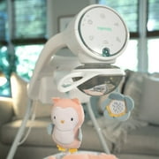 Ingenuity InLighten Baby Swing, 5-Speed, Swivel Infant Seat, Nature Sounds, Lights - Pink, Nally