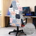 thumbnail image 4 of SCRAWLGOD Cats Print Set of 4 Gaming Chair Covers Cat Scratch Proof Rotating Gaming Chair Protector with Armrest Slipcovers Office Desk Chair Cover, 4 of 7