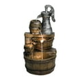 thumbnail image 5 of Outdoor Floor Rustic 5-Tiered Barrel and Pump Water Fountain for Garden and Patio Decor, 5 of 12
