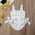 thumbnail image 5 of Seyurigaoka Baby Girls Summer Sleeveless Swimsuit Ice Cream Print Double Bow Ruffle Swimwear, 5 of 5
