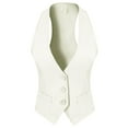 thumbnail image 3 of MixMatchy Women's Economy Dressy 3 Button Versatile Racerback Tuxedo Suit Vest Waistcoat, 3 of 5