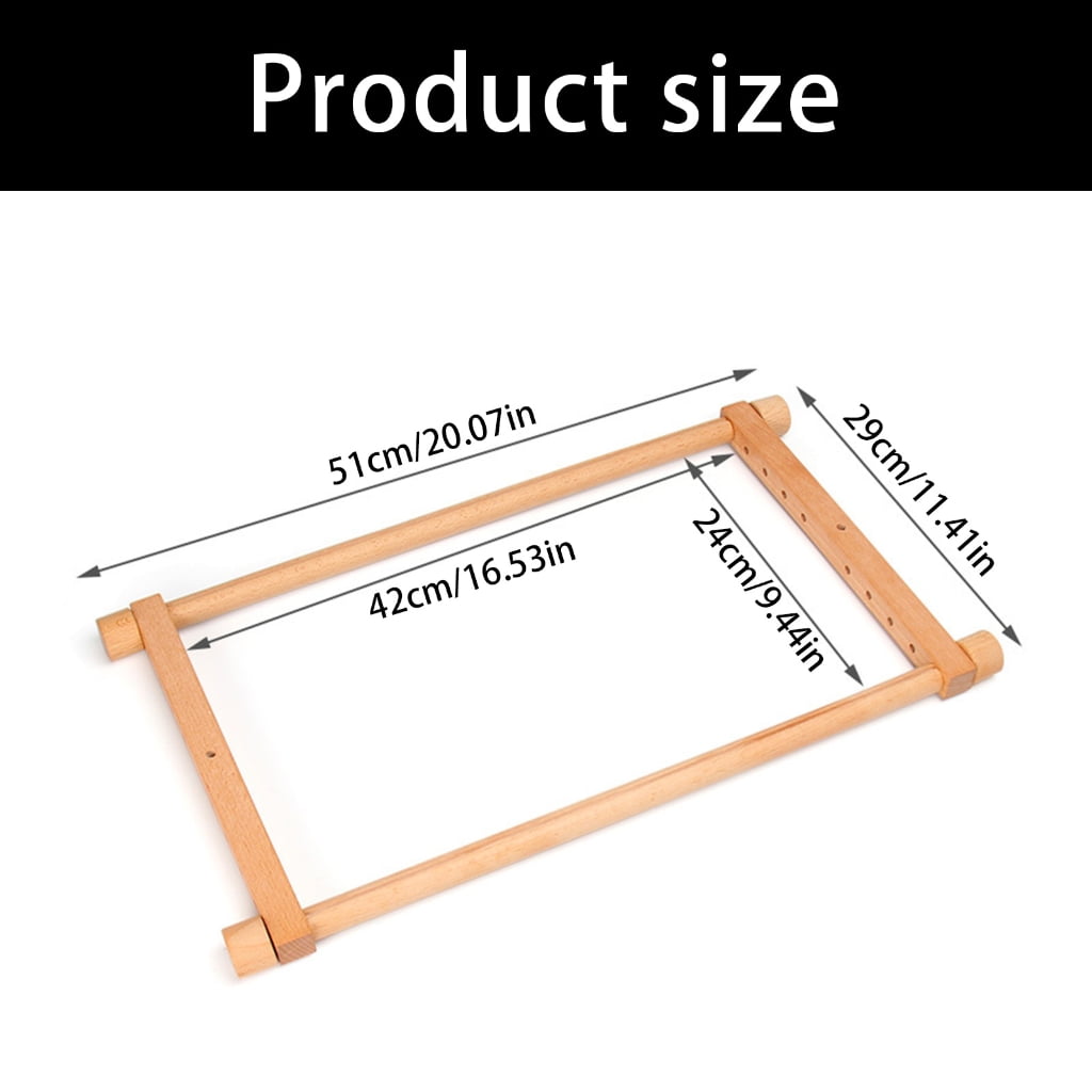 Retangular Wood Stitching Frame Adjustable Wooden Embroidery Hoop for Beginner