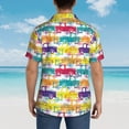 thumbnail image 4 of Vsdgher Colorful Car Print Men's Hawaiian Shirts Button Down Tropical Holiday Beach Shirts Vacation Clothes,Medium, 4 of 7