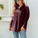 thumbnail image 1 of Tops de manga larga con bolsillo,Blusa informal con cierre de botones y botones para mujer, Tops de color puro, instalación sin esfuerzo, 1 of 7