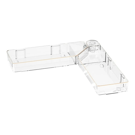 RuiJiao Corner Bathroom Counter Organizer, Clear Countertop Shelf Storage Rack, Cosmetic Perfume Tray Standing Holder, Skincare Sink Organizer for Vanity Kitchen