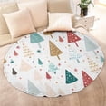 thumbnail image 4 of White Christmas Tree Pattern Round Blanket,Comfortable Soft Flannel Throw Blanket,All Season,Warm Lightweight Blankets for Sofa Bed Couch Living Room Chair 60"x60", 4 of 5