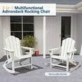 thumbnail image 5 of FOOWIN Folding Rocking Adirondack Chair, HDPE Plastic Rocking Chairs for Patio Porch Rocker Chair, White, 5 of 8