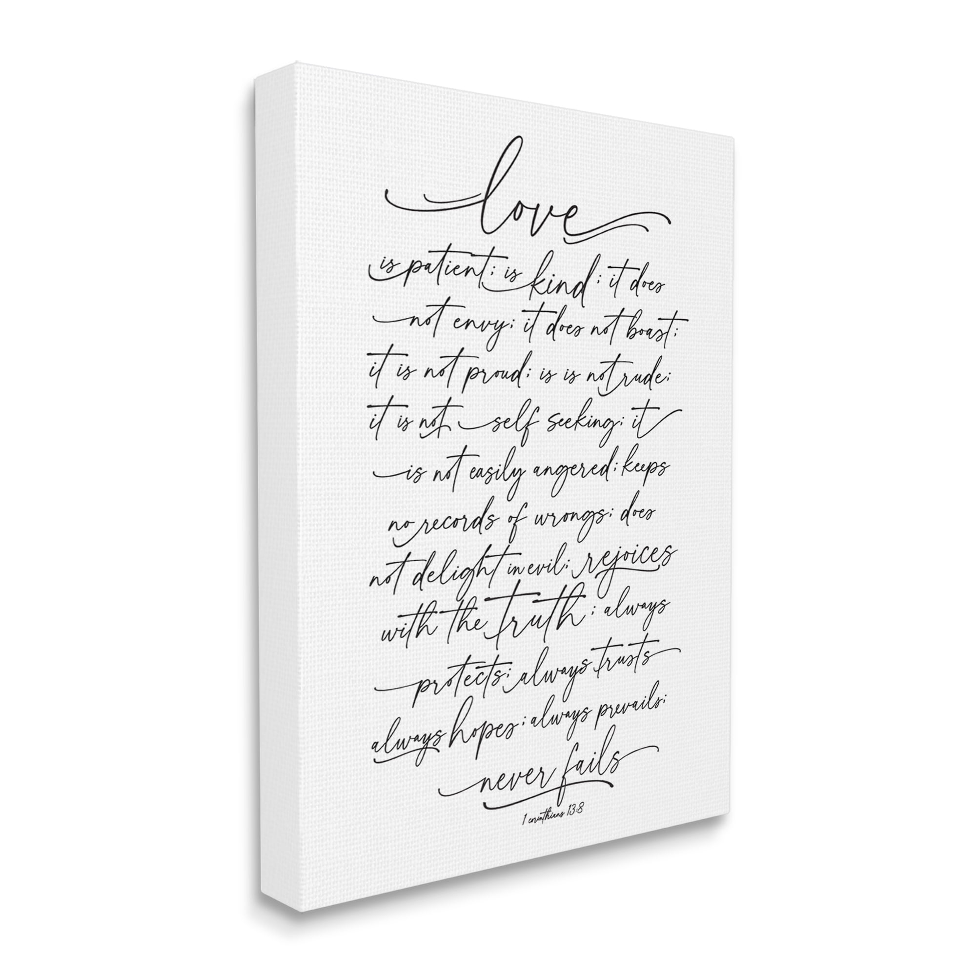 Stupell Industries Heartfelt Love Is Quote Classy Cursive Typography Graphic Art Gallery Wrapped Canvas Print Wall Art, Design by Lettered and Lined