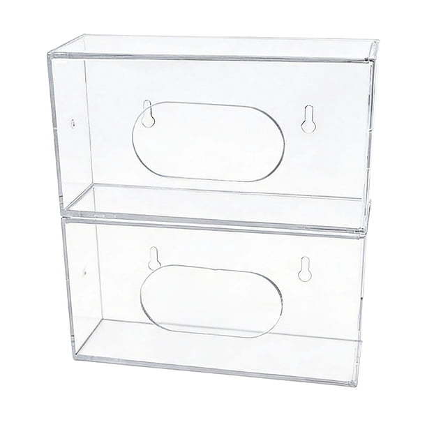 Porta guantes desechables transparente, premium, organizador resistente, multiusos, fácil de usar 2 piezas