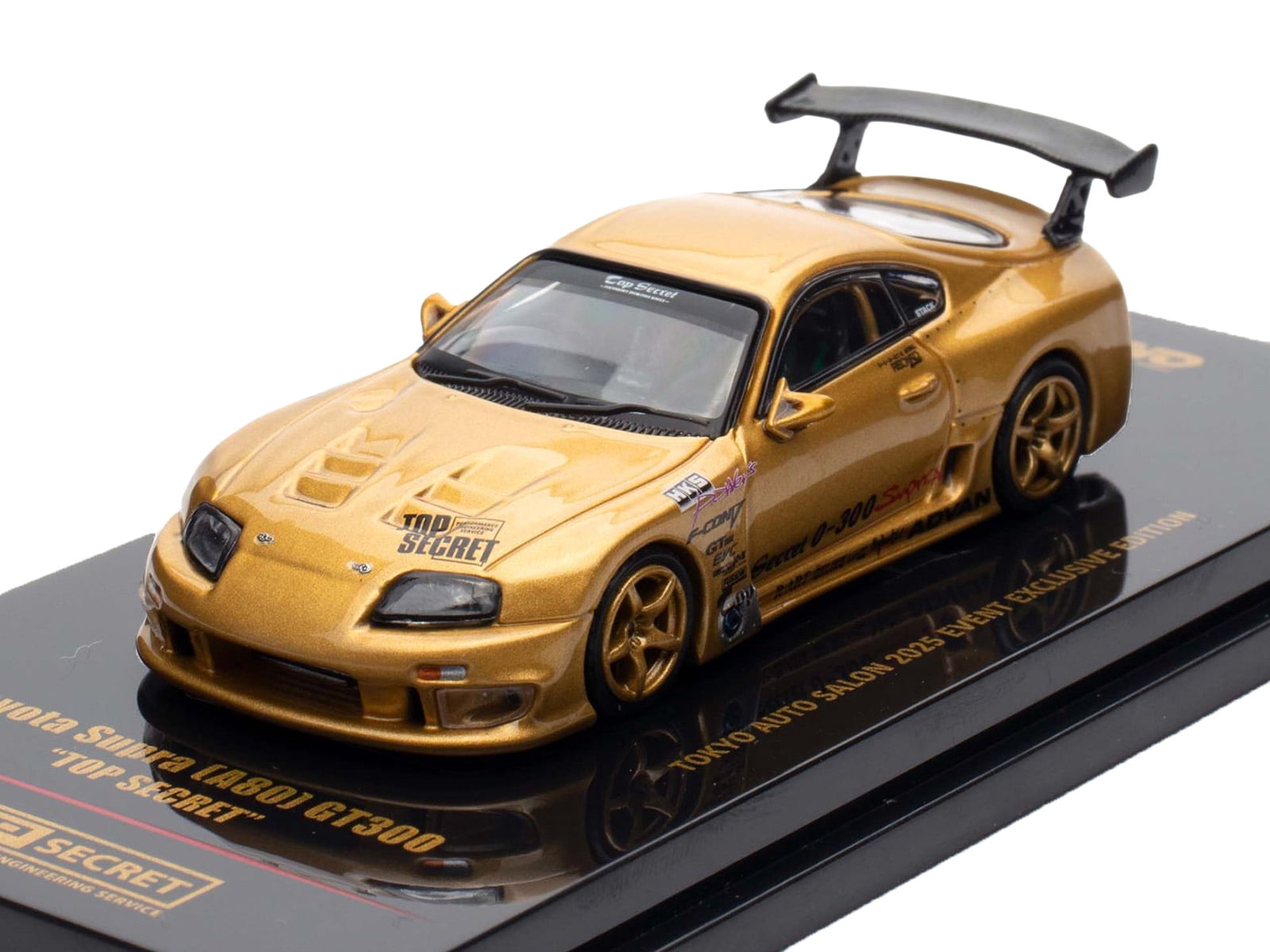 Toyota Supra (A80) GT300 RHD Gold Metallic "Tokyo Auto Salon 2025 Event Exclusive" 1/64 Diecast Model Car by Inno Models