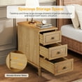 thumbnail image 4 of Fnova Side Tables with 3 Drawers, No Assembly Required, Narrow End Tables for Living Room, Nightstand Bedside Table for Bedroom, Woodtone, 4 of 11