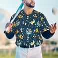 thumbnail image 5 of Zufioo Space Sleeping Panda Print Men's Baseball Short Sleeve, Moisture Wicking Button-Down Hip Hop Tee-Medium, 5 of 7