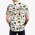 thumbnail image 3 of Balery Aabstract Eyes Printed Men’s Short Sleeve Polo Shirt, Midweight Men's Shirt,Golf Polo shirts -Medium, 3 of 8