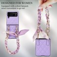 thumbnail image 2 of Dteck Slim Case for Samsung Galaxy Z Flip 4 with Wrist Strap Bracelet Silk Scarf for Women Girls, Anti-Fall Shockproof Protective Cover for Galaxy Z Flip4 5G,Purple, 2 of 6