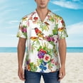 thumbnail image 2 of Pofeuu Birds And Flowers Print Hawaiian Shirt for Men Sleeves Casual Button Down Summer Beach Dress Shirts T-Shirts,Medium, 2 of 7