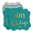 thumbnail image 3 of Inkdotpot Real Gold Foil Happy Holiday Tags Favor Bracket Shape Hang Pack Of 50 Paper Tags, 3 of 6