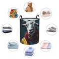 thumbnail image 4 of Fuzoiu Surrealist Goat Print Circular Hamper,Laundry Basket with Handle,Collapsible Laundry,Dirty Clothes Storage Basket,for Bedroom Bathroom Dorm Living Room-Medium, 4 of 6