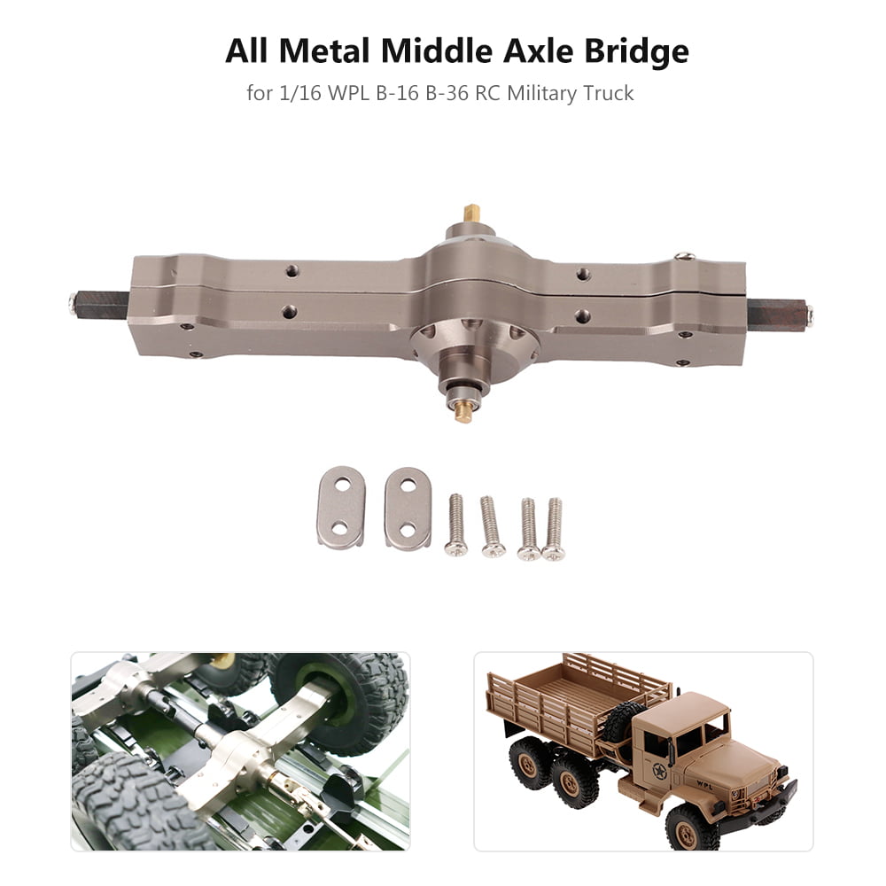 Durable Metal Front+Center+Rear Bridge Axle Kit For WPL B-16 B-36 Military Truck