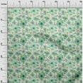 thumbnail image 2 of oneOone Cotton Jersey Mint Green Fabric Leaves & Watercolor Flower Floral Sewing Craft Projects Fabric Prints By Yard 58 Inch Wide, 2 of 4