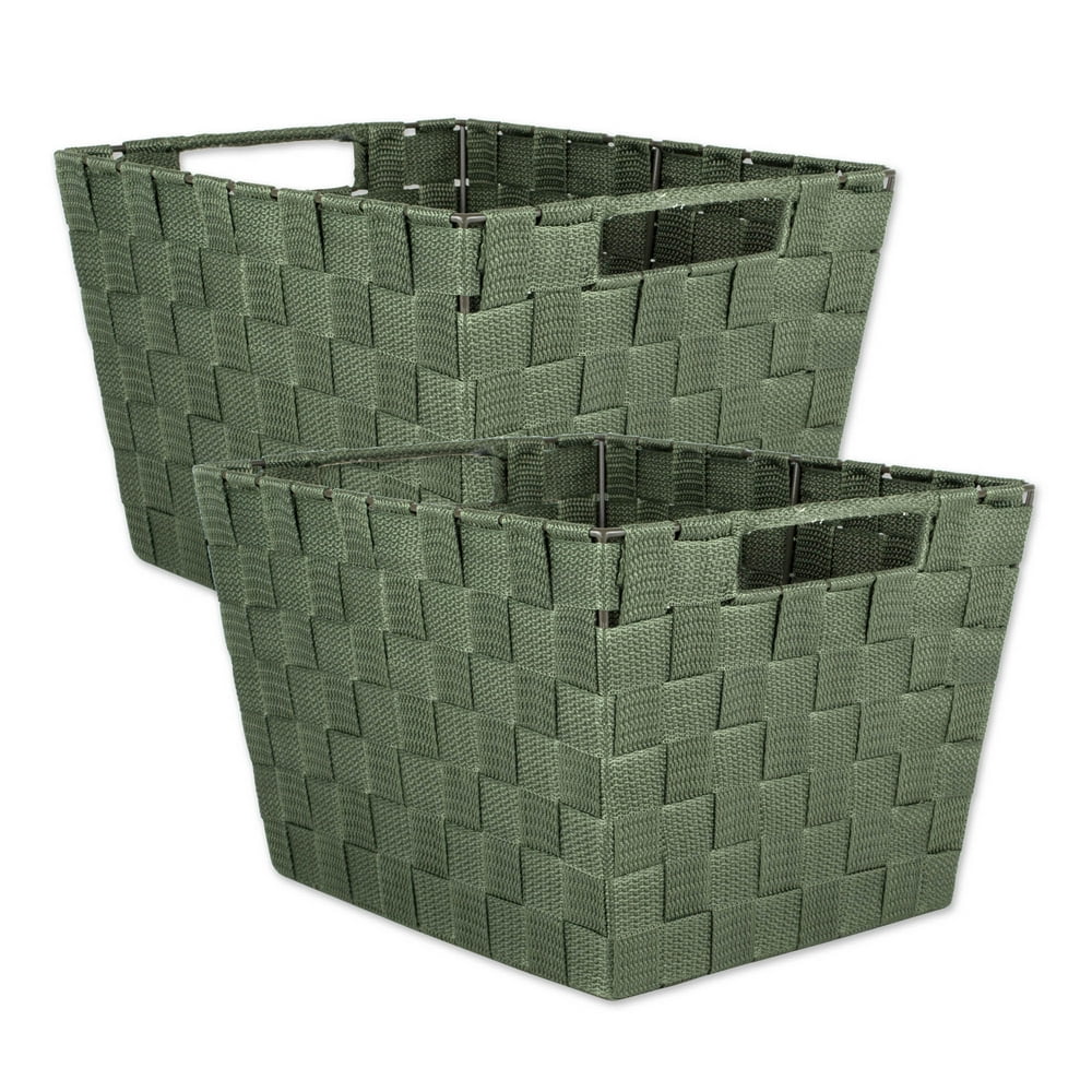 DII Durable Trapezoid Woven Nylon Storage Bin or Basket for Organizing