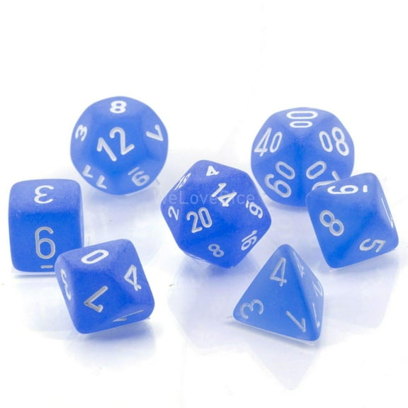 Chessex CHX27406 Dice - Frosted: 7Pc Blue/White